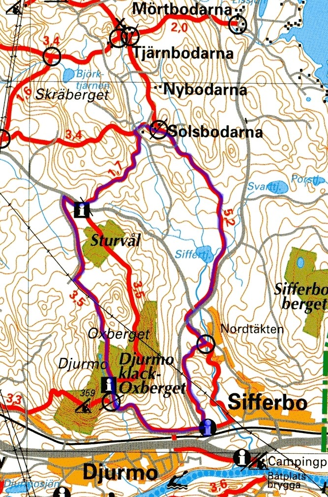 Kaart Wandelen Ingetekende Route Solbodarna 2